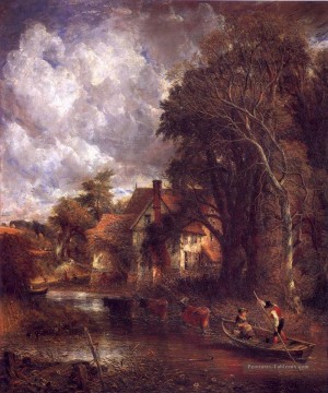 romantique romantisme Tableau Peinture - La ferme de la vallée romantique John Constable